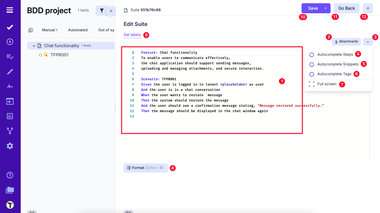 Edit Feature File